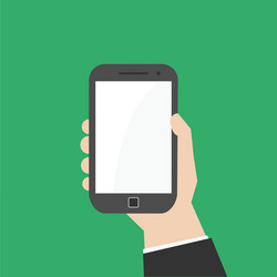 hand with mobile smart phone vector