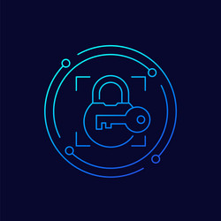 lock and key security line icon vector image