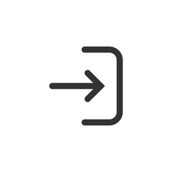 login icon in flat style arrow access on white vector image