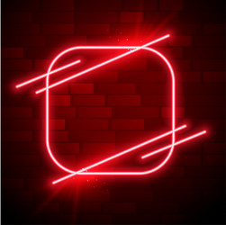 rounded square red neon frame with text space vector image