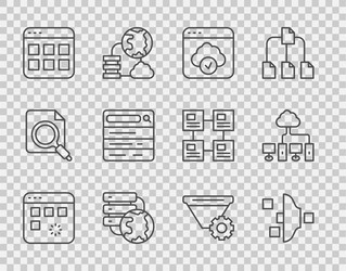 set line loading data window filter setting vector image