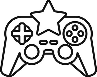 star video game joystick icon outline style vector