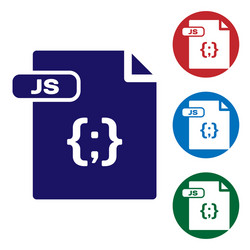blue js file document download button icon vector image