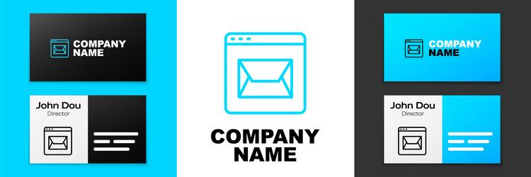 blue line website and envelope new message mail vector image