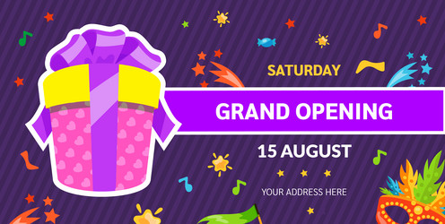 Grand Opening Label - Celebration Vector Image
