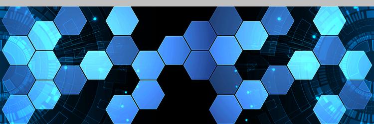 hexagons on gradient color background hi-tech vector image