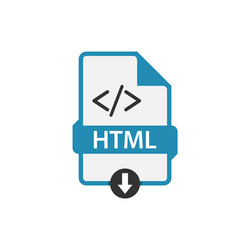 Html file icon flat design vector