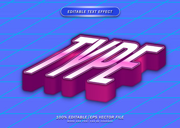 isometric type text style editable effect vector image