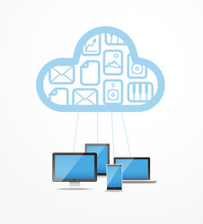 modern cloud technology computer network vector