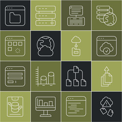 set line cloud hacking data export technology vector image