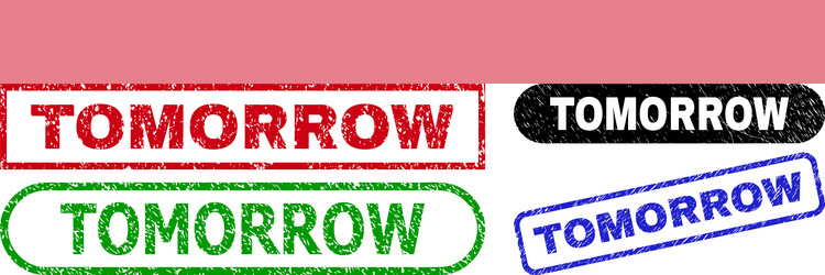 tomorrow rectangle watermarks using unclean vector image