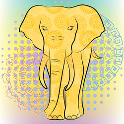 bright elephant with patterns and mandalas vector image