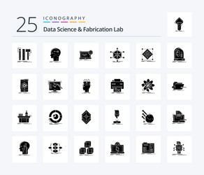 Data science and fabrication lab 25 solid glyph vector