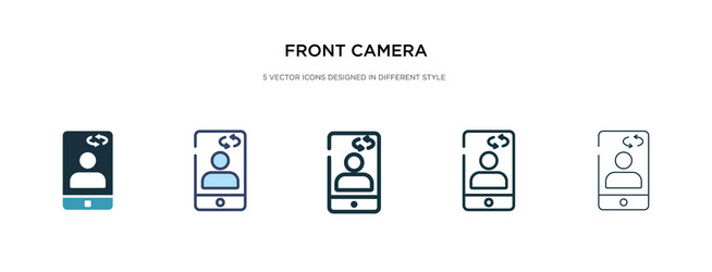 Front camera icon in different style two colored vector