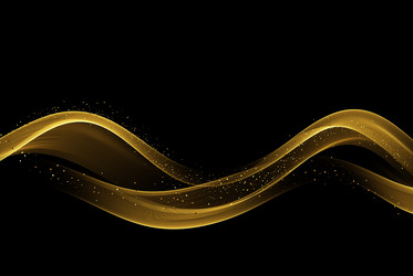 Abstract gold curve wave line luxury on black Vector Image