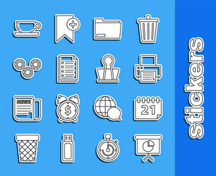 set line presentation financial board with graph vector image