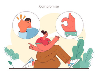 soft skill development character with conflict vector image