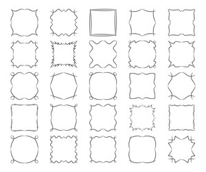 twisted square calligraphic frames set abstract vector image