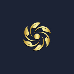 Leaf organic gold logo Royalty Free Vector Image