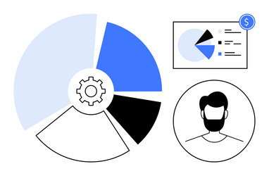 data visualization with pie chart user profile vector image