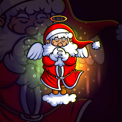 Praying Santa Claus Mascot Vector Image