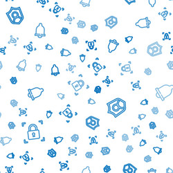 set line fingerprint with lock user protection vector image