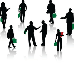 Business Team Silhouettes Vector Image
