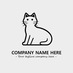 cat character black and white for logo company Vector Image
