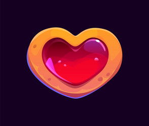 heart gem for cartoon game asset or gui element vector image