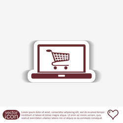 Laptop with symbol shopping cart vector