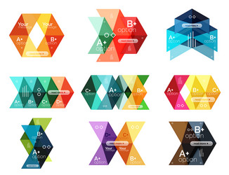 set of color abstract arrow option infographic vector image