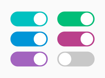 toggle icon set on and off button switch vector image