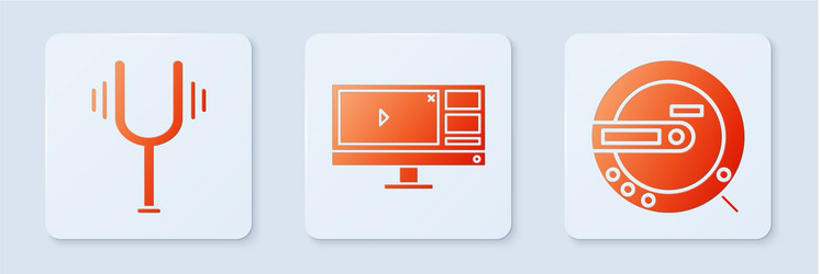 set video recorder or editor software on monitor vector