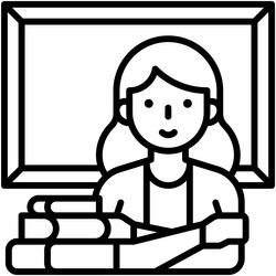 Teacher and blackboard icon an avatar vector