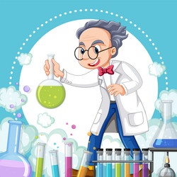 a scientist experiment in the lab on template vector