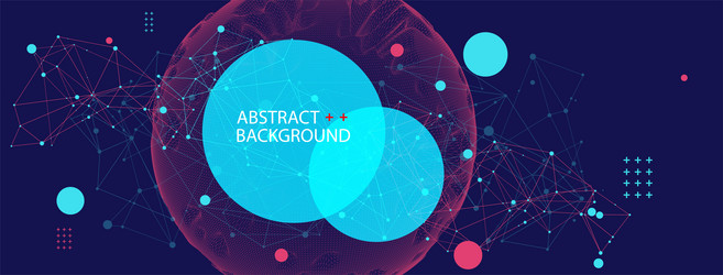 abstract sphere background with plexus effect 3d vector image