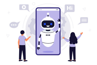 Chatbot ai robot assistant for user correspondence vector