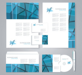 Corporate identity template with geometric vector