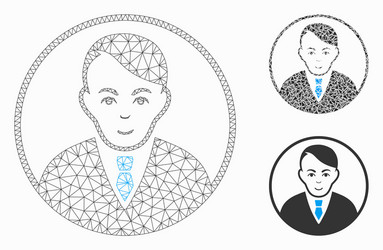 rounded gentleman mesh network model vector image
