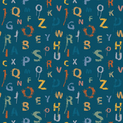seamless pattern with alphabet letters in form vector image