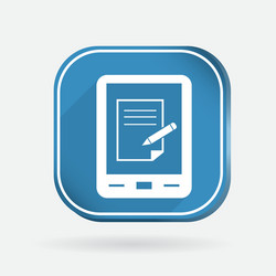 tablet pad with sheet of paper color square icon vector image