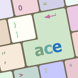 ace on computer keyboard key enter button vector image