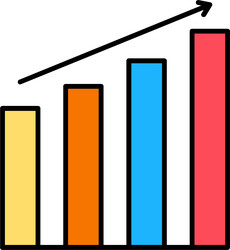 bar graph line filled icon design vector image