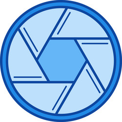 camera shutter line icon vector image