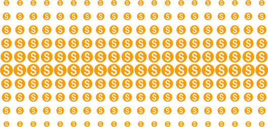 dollar coin shape halftone array vector image