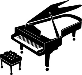 Elegant Grand Piano Icon Vector Image
