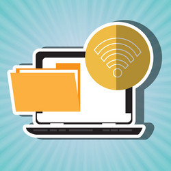 file transfer in social networks isolated icon vector image