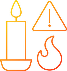 Fire danger from candles gradient linear manual vector