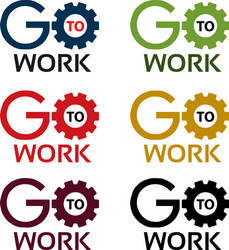 go to work stock icons colorful set icon vector image