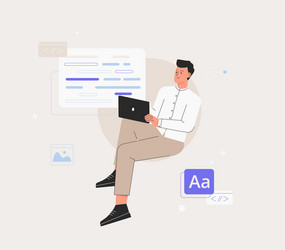man is working on ui ux design project programmer vector image